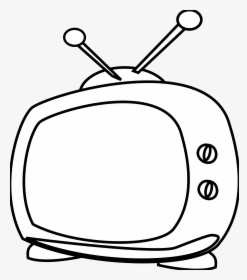 Watching Tv Clipart Black And White - Tv On Black Background, HD Png Download, Transparent PNG
