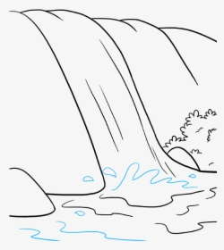 How To Draw Waterfall - Water Falls Drawing Easy, HD Png Download, Transparent PNG