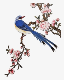 Clip Art Flowering Peach Tree - Chinese Flowers And Birds, HD Png Download, Transparent PNG