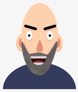 Bearded Man - Bald Guy Clipart, HD Png Download, Transparent PNG
