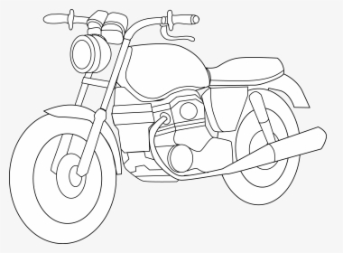 Transparent Motorcycle Clip Art - Black And White Motorbike Clipart, HD Png Download, Transparent PNG