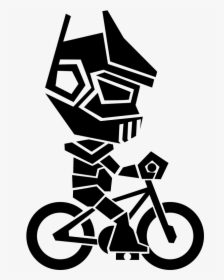 Robot Riding A Bike - Robot Cycle Drawing, HD Png Download, Transparent PNG