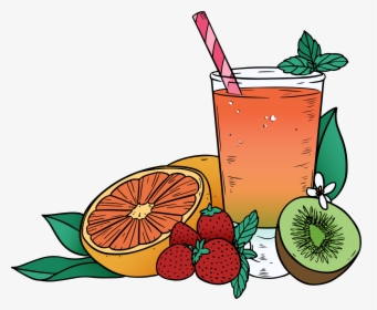 Transparent Fruit Juice Clipart - Mixed Fruit Juices Clipart, HD Png Download, Transparent PNG