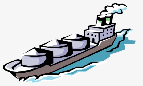Cargo Freight Transport Ship Clipart , Png Download - Cargo Ship Outline Clipart, Transparent Png, Transparent PNG