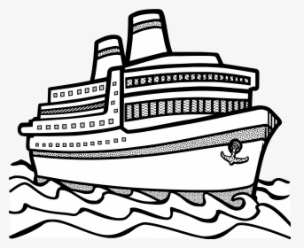 Ship Clipart Outline - Ship Clipart Black And White, HD Png Download, Transparent PNG