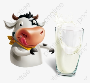 Cow And Milk Clipart - Milk And Cow Png, Transparent Png, Transparent PNG
