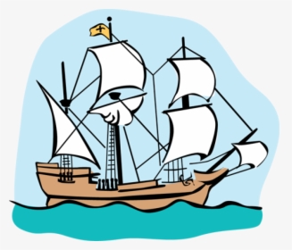 Pilgrims Cliparts Png Mayflower Compact - Mayflower Clipart, Transparent Png, Transparent PNG