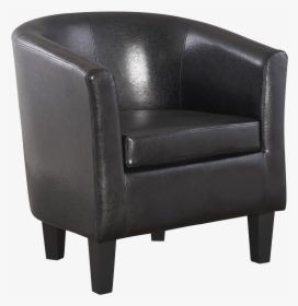 Black Leather Tub Chair Transparent Image - Sofa Chair Transparent Background, HD Png Download, Transparent PNG