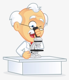 Clip Art Cartoon Laboratory - Scientist With Microscope Animation, HD Png Download, Transparent PNG