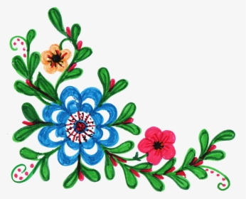 8 Colorful Flower Corner Vol - Colorful Flower Clip Art Transparent, HD Png Download, Transparent PNG
