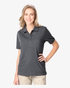 Ladies Heathered Wicking Polo - Polo Shirt, HD Png Download, Transparent PNG