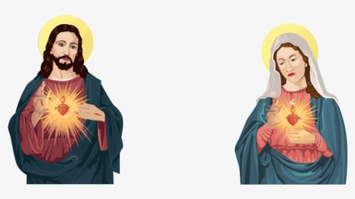 Jesus And Mother Mary Vector - Jesus And Virgin Mary Png, Transparent Png, Transparent PNG