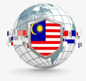 Globe With Shield - Malaysia Flag Globe Png, Transparent Png, Transparent PNG