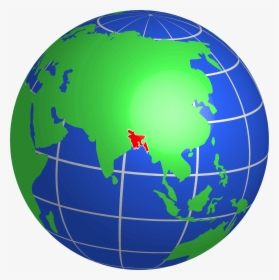 Bangladesh Globe Clip Arts - World Map Globe Bangladesh, HD Png Download, Transparent PNG