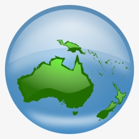 Oceania Globe Clip Arts - World With Australia Cartoon, HD Png Download, Transparent PNG