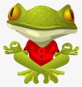 Cute Frog Graphics Free Practicing Yoga Clip Art Frogs - Rana Y El Agua Hirviendo, HD Png Download, Transparent PNG