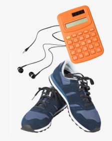 Donation Supplies Of Earphones, Calculator And Shoes - Sneakers, HD Png Download, Transparent PNG