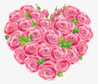 Pink Flower Heart Png, Transparent Png, Transparent PNG