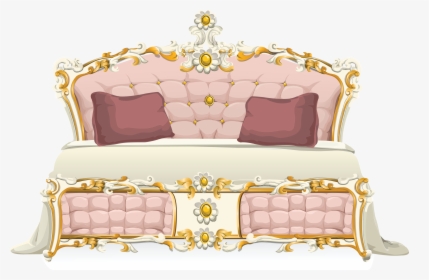 Free Clipart Of A Pink Baroque Bed - Clipart Fancy Bed, HD Png Download, Transparent PNG