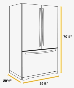 What S The Average Fridge Size Find The Perfect Fit - Refrigerator Size, HD Png Download, Transparent PNG