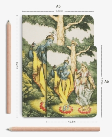 Dailyobjects Indian Mythology Radha Krishna A5 Notebook - Krishna Forest, HD Png Download, Transparent PNG