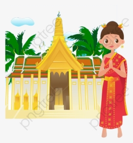 Thai Temple, Temple, Ancient Temples Png Transparent - Clipart Of Indian Women, Png Download, Transparent PNG