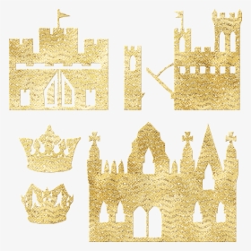 Gold Castle, King Crown, Queen Crown, Castle, Crown - Gold Castle Png, Transparent Png, Transparent PNG