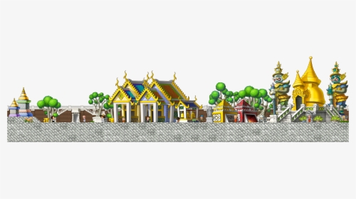 Thai Temple Cartoon Png, Transparent Png, Transparent PNG