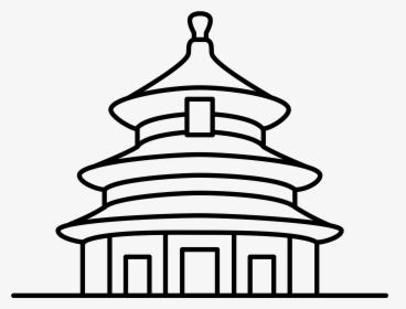 Chinese Pagoda Clipart - Temple In China Drawing, HD Png Download, Transparent PNG