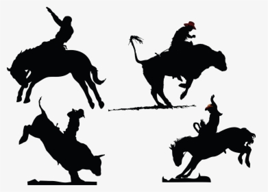 Horse Rodeo Silhouette Bull Riding - Rodeo Silhouette Png, Transparent Png, Transparent PNG