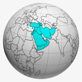 Western Asia On The World Map - Western Asia On World Map, HD Png Download, Transparent PNG
