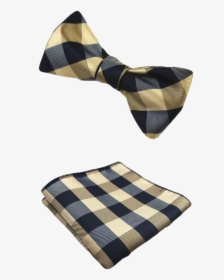 Gold And Blue Bow Tie And Pocket Square - Bow Tie, HD Png Download, Transparent PNG