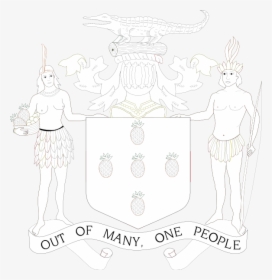 Jamaica Coat Of Arms Png - Jamaican Coat Of Arms Outline, Transparent Png, Transparent PNG