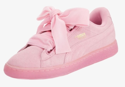 #puma #aesthetic #pinkaesthetic #pink #pinkcolor #sneakers - Pink Puma Ribbon Shoes, HD Png Download, Transparent PNG
