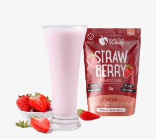 Strawberry Diet Protein Shake In Glass With Sachet - Diet Shakes, HD Png Download, Transparent PNG