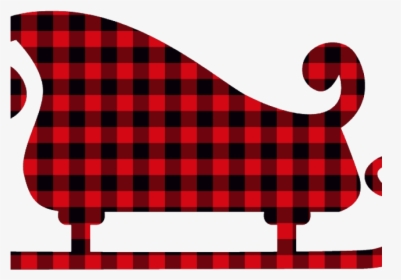 Sleigh Plaid Clipart Banner Santa Cut Out Free Transparent - Buffalo Plaid Christmas Tree Png, Png Download, Transparent PNG