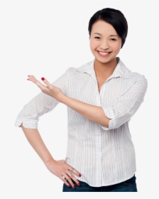 Women Pointing Left - Girls Image Pointing The Text Png, Transparent Png, Transparent PNG