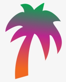 Rainbow Palm Tree - Pretty Rainbow Palm Trees, HD Png Download, Transparent PNG