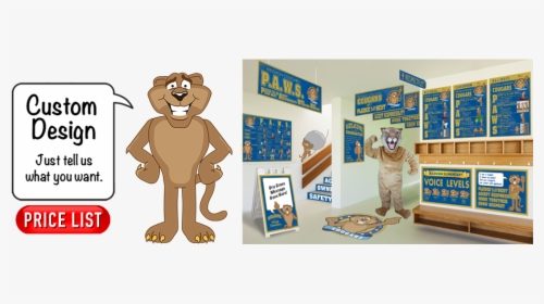 Cartoon Cougar , Transparent Cartoons - Elementary School Clip Art Cougar Mascot, HD Png Download, Transparent PNG