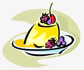 Vector Illustration Of Lemon Jello Mold Dessert With - Sobremesa Vetor Png, Transparent Png, Transparent PNG