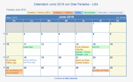 Dias Feriados En Usa 2018 , Png Download - Holidays Are In June, Transparent Png, Transparent PNG