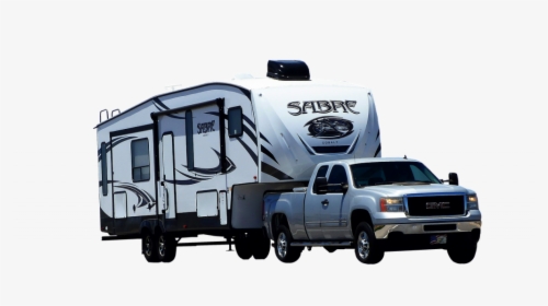 Gmc Truck Pulling A Fifth Wheel Camper Trailer - Pick Up Con Roulotte, HD Png Download, Transparent PNG