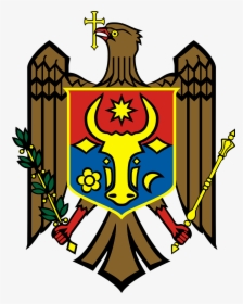 Coat, Arms, Brown, Eagle, Bird, Bull, Head, Badge - Moldova Flag, HD Png Download, Transparent PNG
