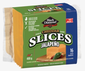 Jalapeño Cheddar Cheese Slices 400g - Black And Diamond Cheese Slices, HD Png Download, Transparent PNG