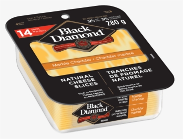 Marble Cheddar Natural Cheese Slices 280g - Black Diamond Marble Cheese Slice, HD Png Download, Transparent PNG