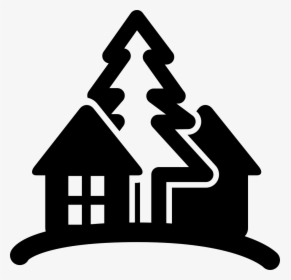 Rural Hotel Cottage On A Hill With Trees - Cottage Icon Png, Transparent Png, Transparent PNG