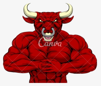Muscle Bull Png - Red Bull Mascot, Transparent Png, Transparent PNG