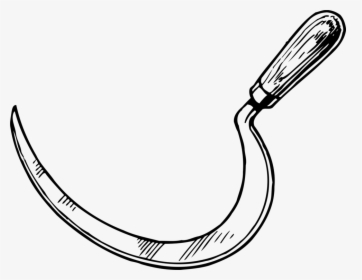 Line Art,coloring Book,sickle - Sickle Clipart Black And White, HD Png Download, Transparent PNG