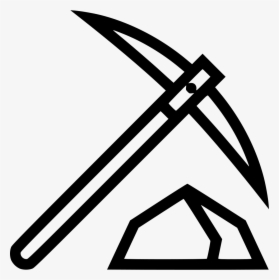 Pickaxe - Mining Clipart Black And White, HD Png Download, Transparent PNG