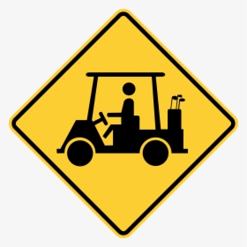 Golf Cart Sign Png Clipart - Golf Cart Crossing Sign, Transparent Png, Transparent PNG